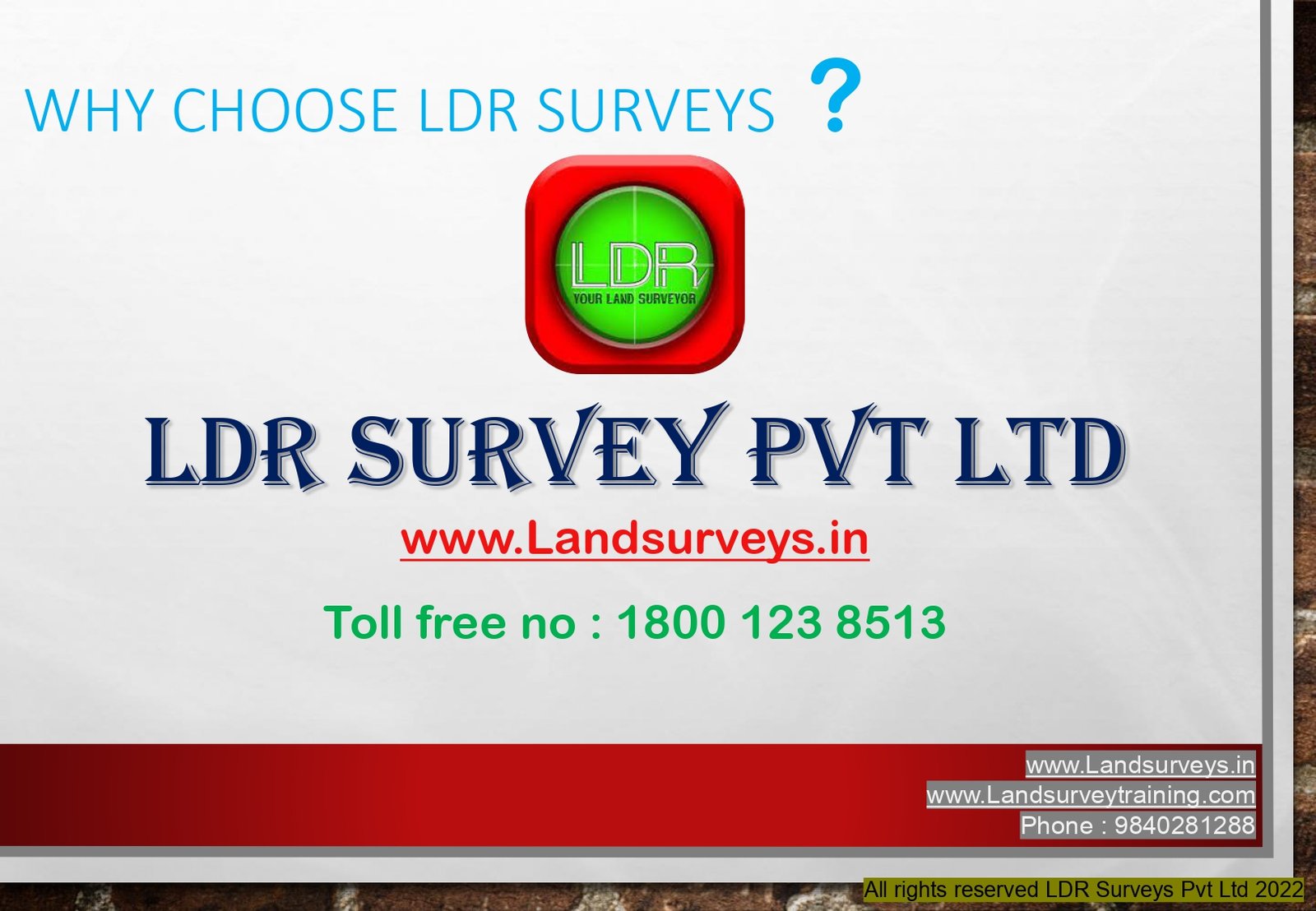 Why Choose LDR Surveys brochure — page 1